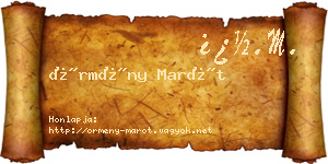 Örmény Marót névjegykártya